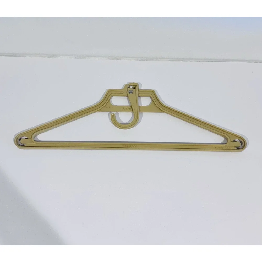 (4) Vintage Clothes Hangers, 1 Samsonite, 2 Satin Covered, 1 Wooden Clamp Hanger